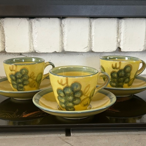 Mid-century John B. Taylor Tea Coffee Cups and Saucers | Set of 3 - Picture 2 of 8